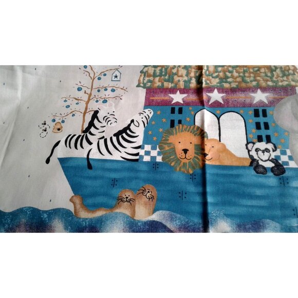 Material Fabric Cotton Animal Crackers Panel Bear Zebra Elephant Lion Boat Giraf - Picture 10 of 11